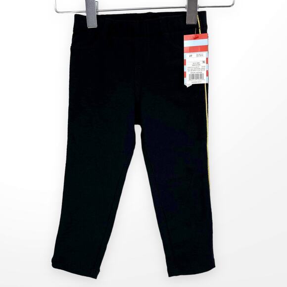 CAT AND JACK Black Gold Racer Stripe Skinny Pants - Picture 1 of 12